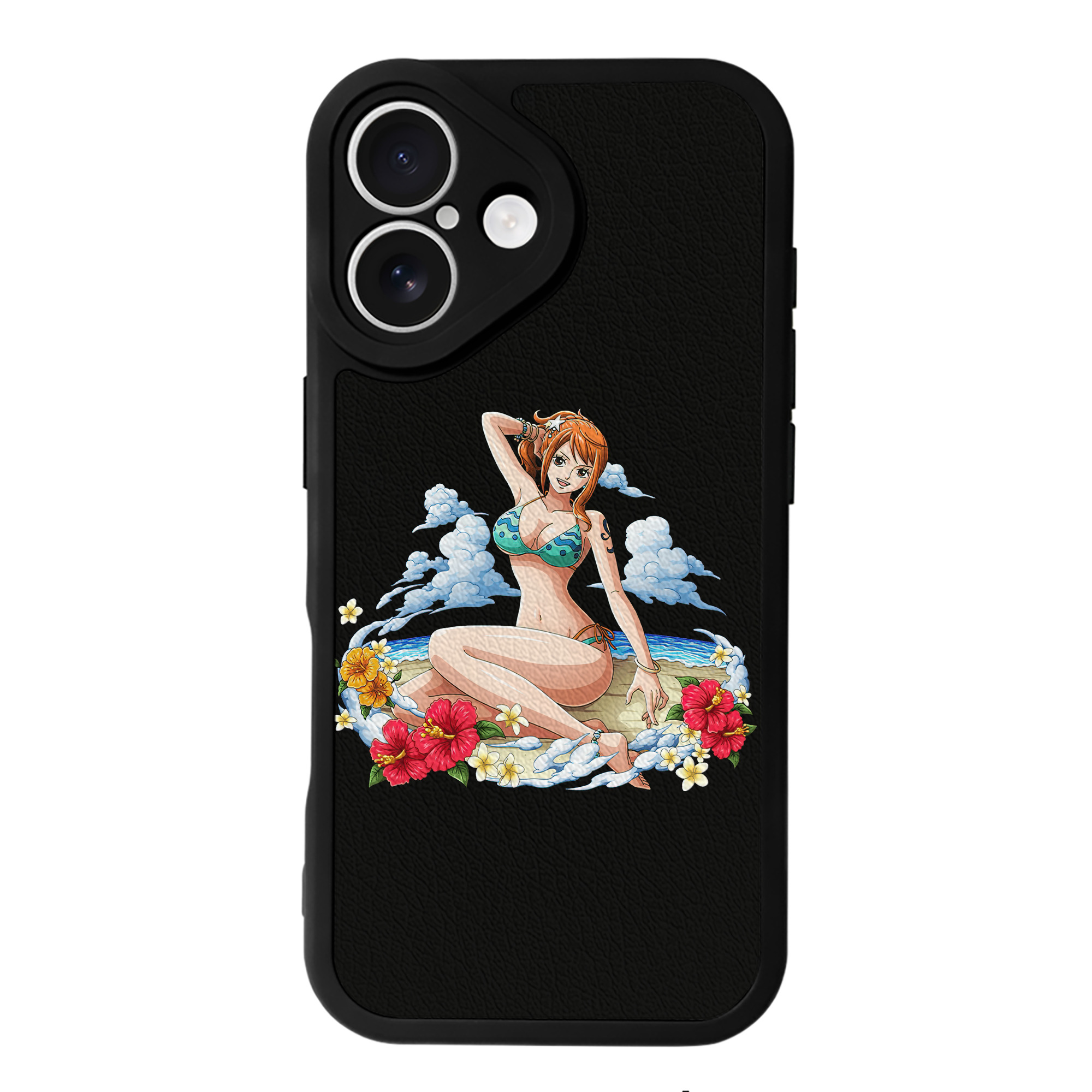 （画像用） ワンピース ナミ ONE PIECE Nami 【iPhone 16シリーズ対応】シリコンスマホケース（レザー調） 材質：シリコン